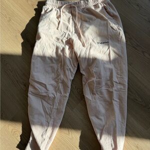 Mama Embroidered Drawstring Joggers - Light Pink